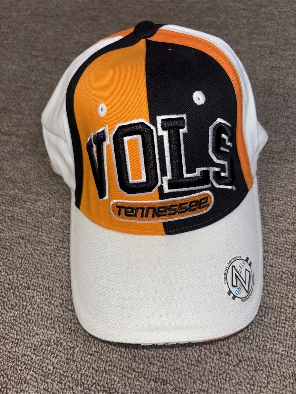 Tennessee VOLS Fitted Cap University Black Orange Size S/M NWT Vintage Zephyr